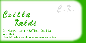 csilla kaldi business card